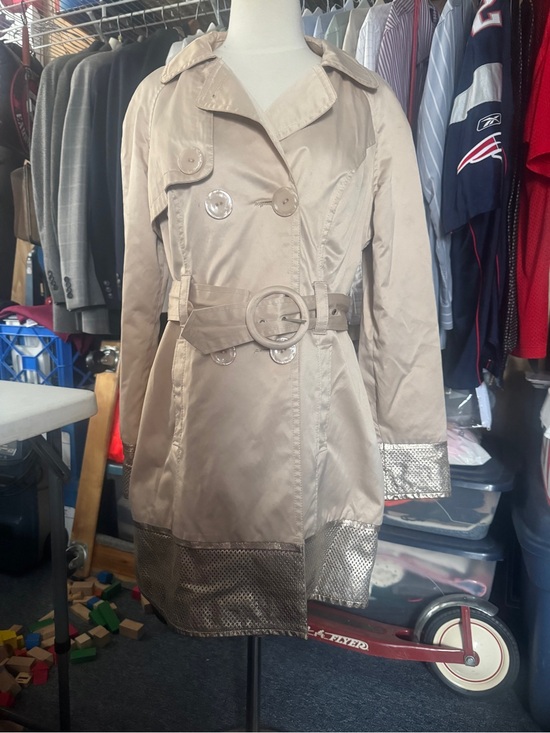 Arden B Jackets & Blazers - Arden B Beige Trench Coat with Metallic Trim